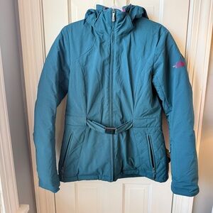 The North Face Mirabella Ski Down Jacket with Hood, Magnetic Belt | Large